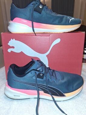 Puma Men's Blue & Orange Running Shoes. Nitro Foam.